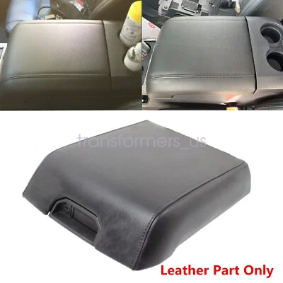 Se adapta a Ford F150 2015 2016 2017 2018 2019 reposabrazos de cuero consola tapa cubierta negra Foto 1 de 4