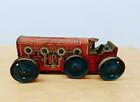 Antique Tin Toy Wind Up Tractor Car Truck All Metal 6 Wheels