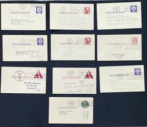 Lote de 10 estampillas postales vintage de los años 50 impresiones de papel efímero - Imagen 1 de 7