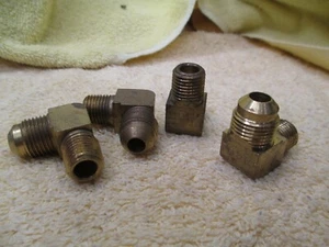 (4) Parker 1/4 NPT x 3/8 Sae 45 Degree Flare, Elbow, Brass, Male Both Sides, H4 - Picture 1 of 10