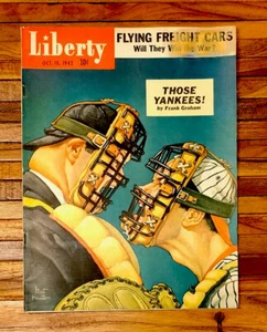 1942 LIBERTY MAGAZINE OCT. 16th BASEBALL NEW YORK YANKEES JOE DIMAGGIO MLB HOF - Picture 1 of 12