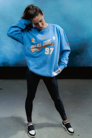 Mitchell Ness Cleveland Cavaliers ALL STAR Game 1997 CREWNECK Baby Blue SWEATER Cover