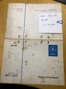 Genuine Mercedes Wiring Diagram 1972-1980 350 E Euro Spec (116.028) - Imagen 1 de 3