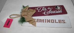 FOCO 'Tis The Season Seminoles FSU Holiday Outdoor Indoor Hanging Sign Décor NEW - Picture 1 of 7