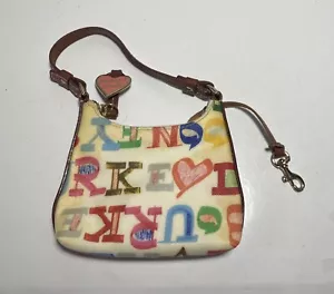 Dooney & Bourke Bitsy Bag Graffiti Rainbow Zip/Enamel Heart S - Picture 1 of 6