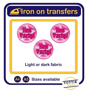 HEN PARTY BADGES hen party iron on t-shirt transfers - Picture 1 of 3
