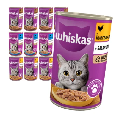 Whiskas Adult 12x400g Nassfutter für Katzen Mix aus Geschmäckern in Gelee - Bild 1 von 4