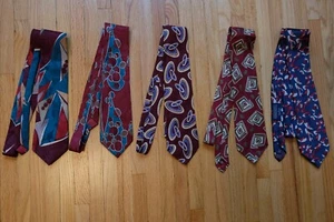 Vintage Style Silk Neck Ties, Men's  (lot of 5) - Picture 1 of 3