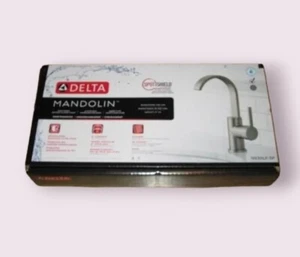 Mandolin Single Hole Single-Handle Bathroom Faucet in SpotShield Brushed Nickel - Picture 1 of 14