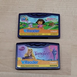 Vtech V.Reader Games Tangled & Dora The Explorer Interactive Reader - Picture 1 of 2