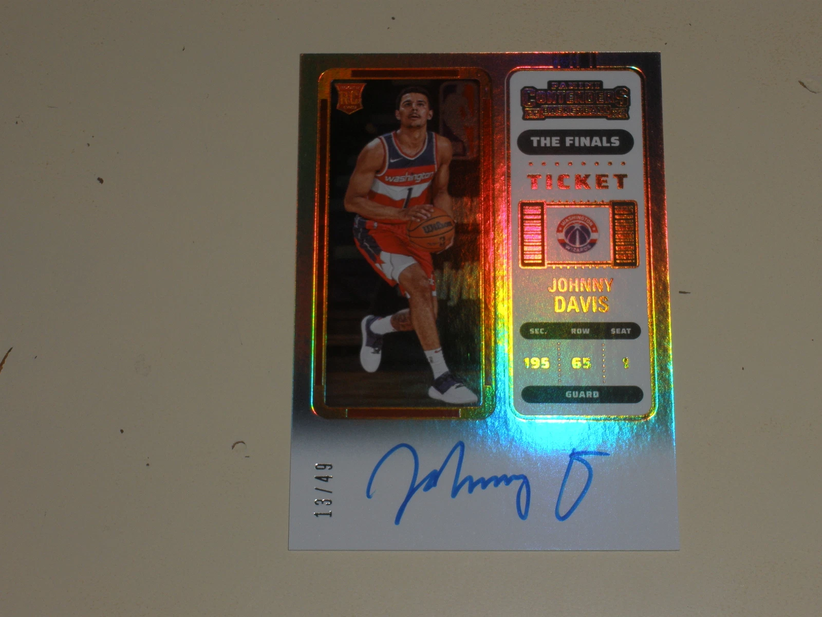2022-23 Panini Contenders The Finals Ticket Auto #130 Johnny Davis 13/49 RC