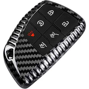 Carbon Fiber Car Key Shell Case Protector Cover for GMC Sierra Yukon Denali - Foto 1 di 6