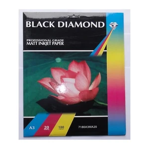20 Hojas A3 Black Diamond 180gsm Papel Fotográfico Mate (Mate) de una Cara - Imagen 1 de 1