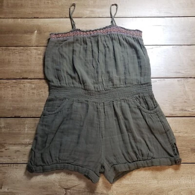 Mameluco PINKY Mujer Grande Verde Oliva Detalle Bordado Cintura Elástica Costero Foto 1 de 4