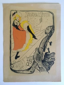 RARE VINTAGE 1940'S TOULOUSE LAUTREC SILKSCREEN PRINT " JARDIN DE PARIS " 1893 - Picture 1 of 11