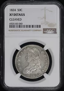 1824/1 Capped Bust Half Dollar NGC XF Details Cleaned - Picture 1 of 2