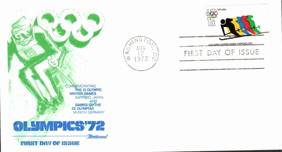 FLEETWOOD - 1972 OLYMPICS AUG 17 1972 WASHINGTON DC FIRST DAY COVER (FDC) BX9 - Image 1 of 1