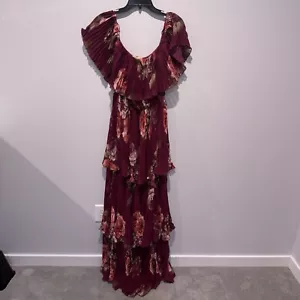 NUEVO CON ETIQUETAS Ricarica Baltic Born Floral Borgoña En Niveles Maxi Vestido Talla XL Nuevo Noche - Imagen 1 de 11