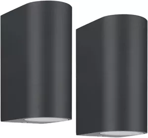 LASIDE Outdoor Wall Lights Pack of 2, Anthracite Grey GU10 Up Down Outside Wall - Picture 1 of 7