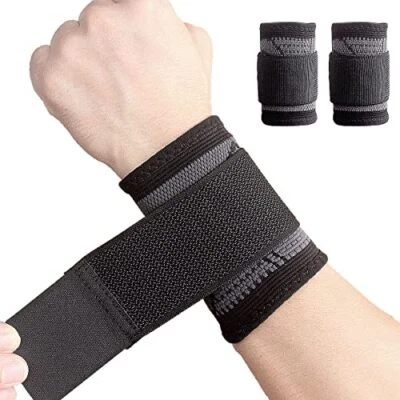 Wrist Brace Carpal Tunnel, Wrist Wraps Compression Strap for Pain Relief, 2-Pack - Image 1 of 4