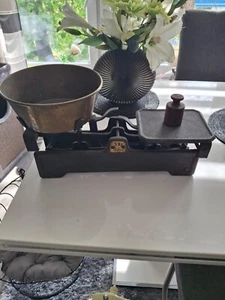 Antike alte Soehnle Eisen Balken Schüttwaage, 5Kg Küchenwaage, Marktwaage - Bild 1 von 4