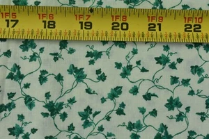 9" Long, Vintage, Green Vines on Cream Quilt Cotton, Fabric Traditions, P7582 - Picture 1 of 6
