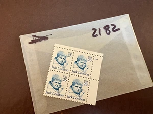 U. S. plate block - 2182 - Jack London - comb. shipping! - Picture 1 of 1
