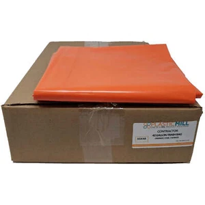 42 Gallonen Auftragnehmer Beutel: Orange, 3 Mil, 33x48, 50 Beutel. - Bild 1 von 4
