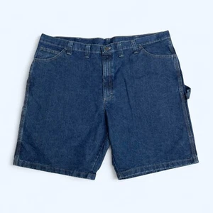 WRANGLER Carpenter Premium Quality Dark Blue Denim Shorts W46" Workwear - Picture 1 of 8