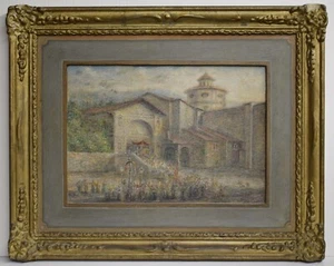 Painting DIPINTO Olio su tavoletta Italo TESSITORE Pescia PROCESSIONE Toscana - Foto 1 di 5