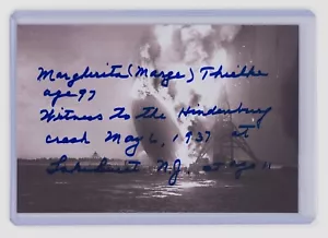 Foto 4x6 firmada por Marge Thielke - Testigo histórico del desastre de Hindenburg 1937 - Imagen 1 de 2