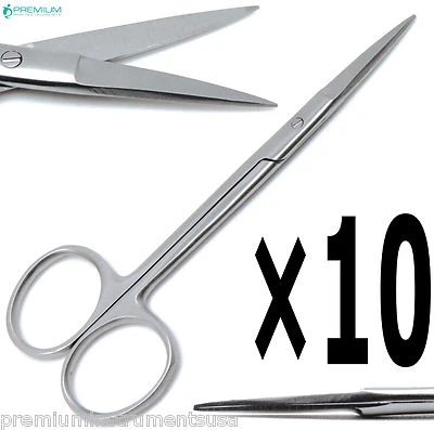 10 Pcs New Iris Scissors Straight 4.5" Dental Veterinary Surgical Instruments - Image 1 of 4