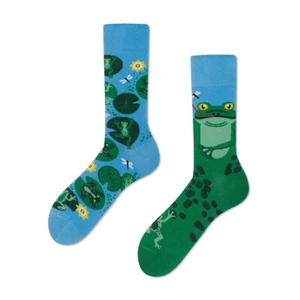 2 Pairs ODD Sox Colorful Crazy Socks Vintage Design Gift for Adult Green Frog - Picture 1 of 1