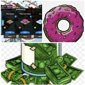 Tapped Out - 13,000 DONUTS + Cash + Land Tokens