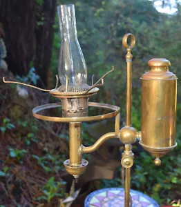 Antique 1873 Kleemann / C.F.A. Hinrichs Student Table Desk Lamp Electrified 3P - Picture 1 of 8