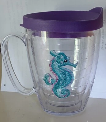 Taza transparente TERVIS SEAHORSE TAPA PÚRPURA 16 oz doble pared Foto 1 de 4