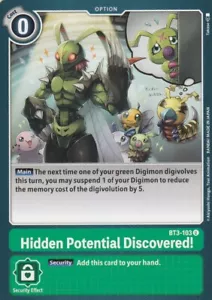 Juego de cartas Bandai Digimon 2021 - potencial oculto descubierto BT3-103 U - VERDE - Imagen 1 de 2