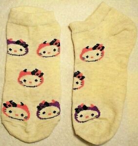 National Women 9-11 Ankle Socks Cat Kitten Beige Tan