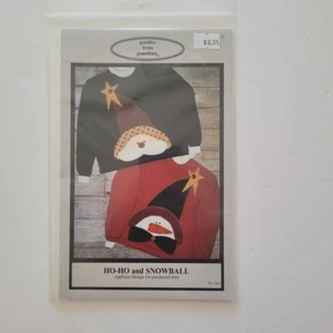 HO HO and Snowball Applique Pattern Goodies From Grandma 241J Santa Snowman - Picture 1 of 2