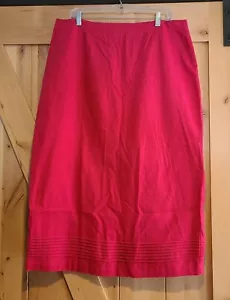 Maxi gonna rosa Christopher Banks taglia 16 misto lino pintuck - Foto 1 di 14