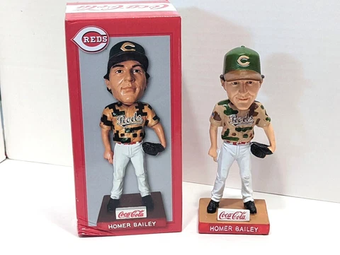 Homer Bailey Camo Alternate Jersey Cincinnati Reds Bobblehead SGA NIB Cover