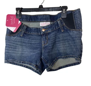 Under Belly Maternity Jean Shorts ISABEL by INGRID Side Panels Pockets NEW Sz 2 - Picture 1 of 7