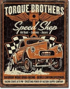 Torque Brother Speed Shop TIN SIGN rustic Hotrod garage decor metal poster 2032 - Picture 1 of 5