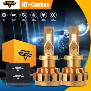 AUXBEM F-16 PLUS Series H7 LED Headlight Conversion Kit Bulb White 6000K Canbus - Picture 1 of 12