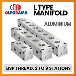 Hydraulischer Aluminium-Verteiler Typ L, BSP-Anschlüsse, 2 - 9 Stationen - Bild 1 von 9