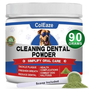 Dog Teeth Cleaning Powder Dog Breath Freshener Plaque and Tartar Remover Teet... - Picture 1 of 7