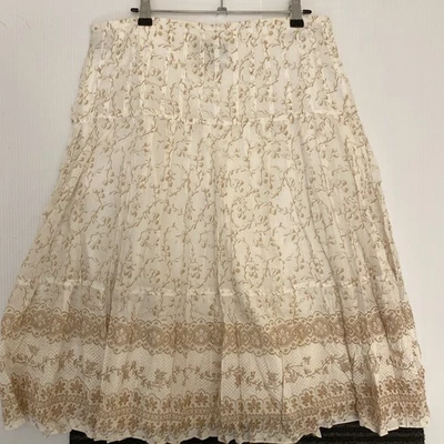 Sportscraft Women’s Skirt Cotton/Silk Patterned Peasant Boho Size 12 Side Zip - image 1 of 4