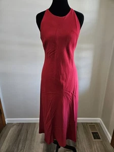 Vestido Ralph Lauren Rojo Espalda Cruzada Talla 6 - Imagen 1 de 9