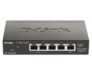 D-Link DGS-1100-05PDV2, 5-Port Layer 2 Gigabit PoE-powered PoE Smart Switch (3x  - Picture 1 of 5