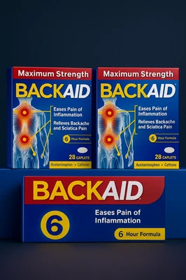 Pacote com 2 Backaid Max Maximum Strength Pain 28 quilates cada frete rápido - Imagem 1 de 4